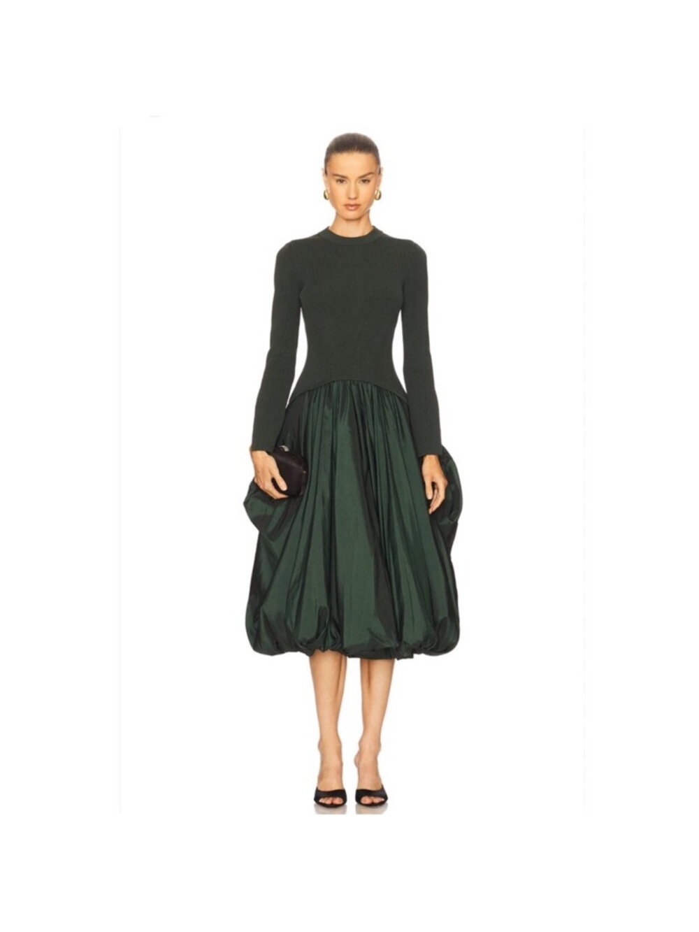 Kenlie Dress in Dark Green SIMKHAI